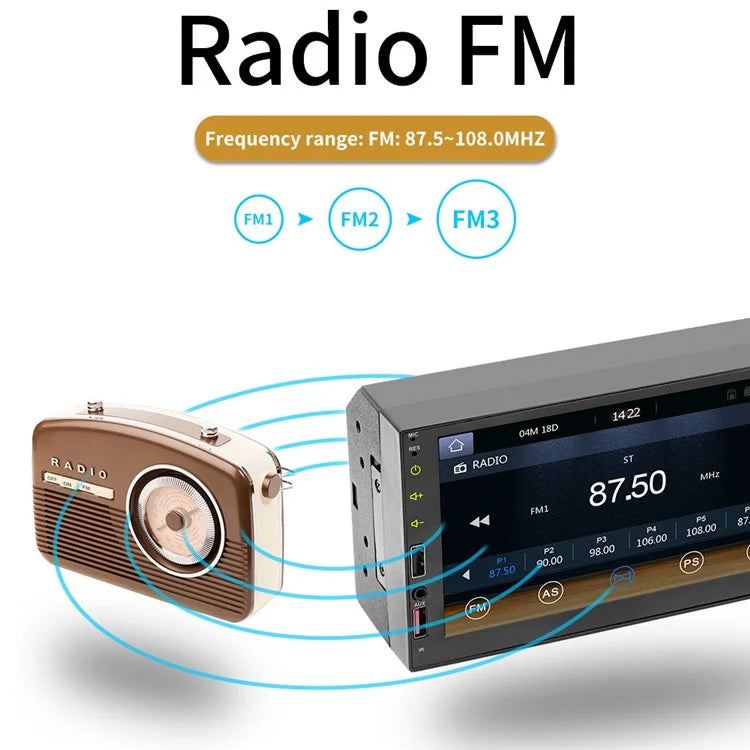 X2S Bluetooth Car Stereo 7 Inch Car MP5 Player Multimedia FM Radio Receiver Support Reversing Image