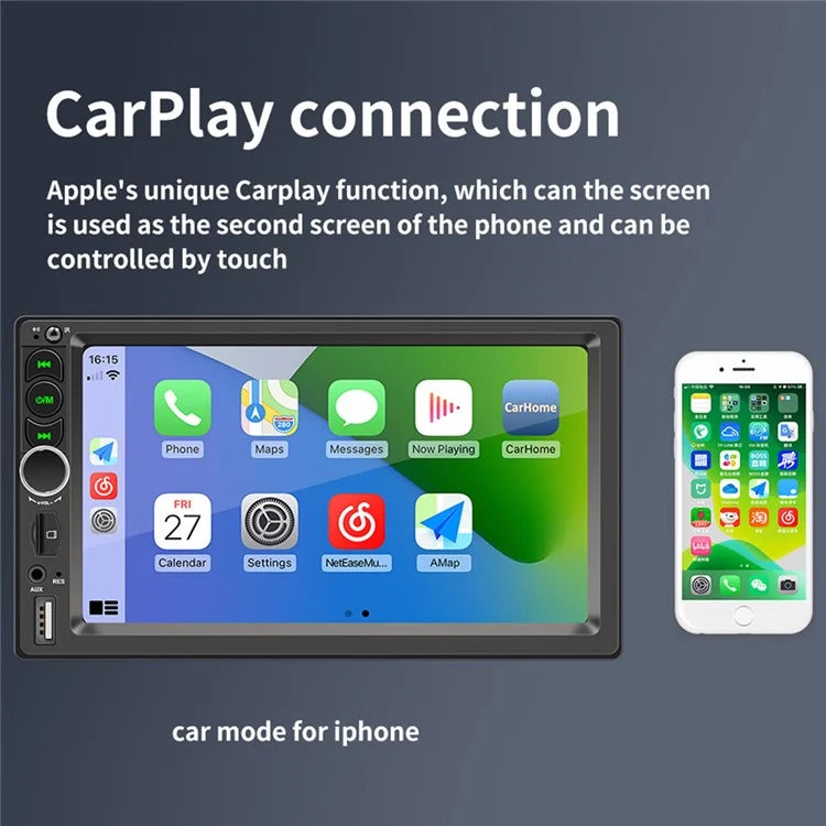 F720C Car Stereo Receiver 7'' Bluetooth Hands-Free Car Radio FM Receiver MP5 Car Player