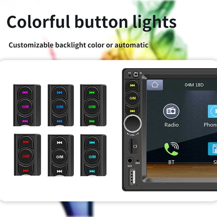 F730C Car Stereo Receiver 7'' Bluetooth Hands-Free Car Radio FM Receiver MP5 Car Player