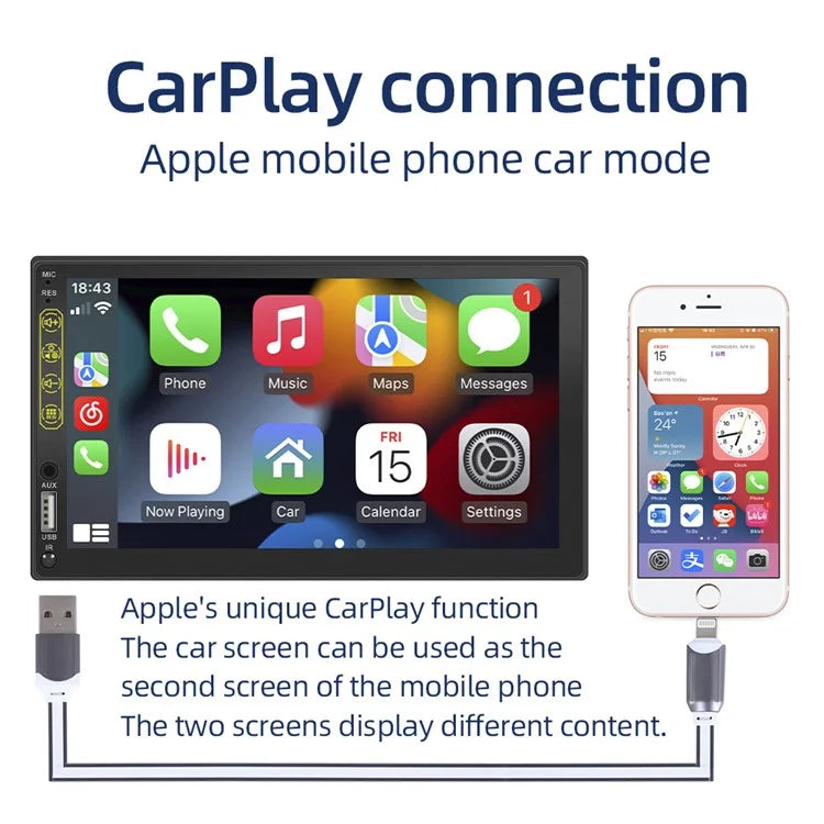 L1 7-inch Car Audio Receiver Bluetooth FM MP5 Player Supports Mirror Link for iOS / Android