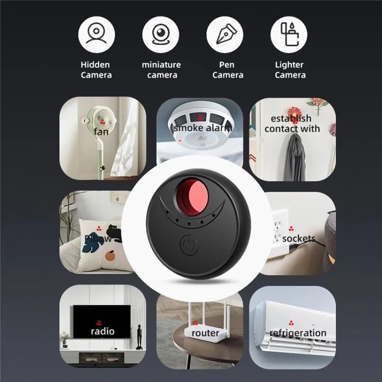 X17 Anti-Peep Camera Detector 4 AI Infrared Lamp Beads Camera Finder Portable GPS Car Signal Location Detector