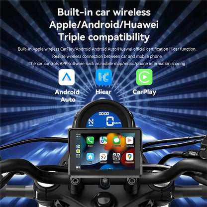 PND-Q5S 5-Inch Display Wireless Car Play Motorcycle GPS Navigator