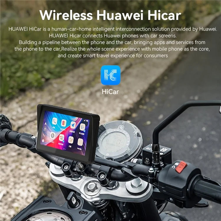 PND-Q5S 5-Inch Display Wireless Car Play Motorcycle GPS Navigator