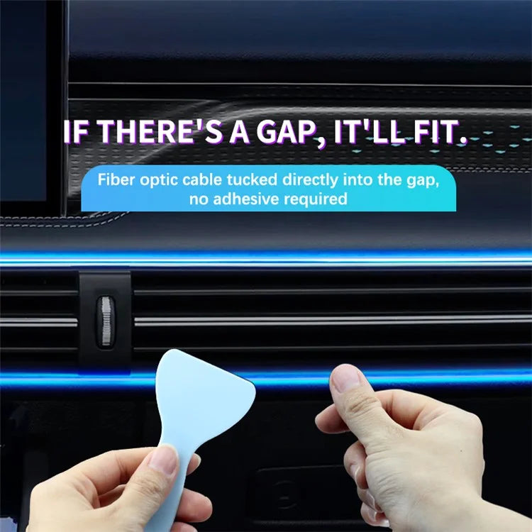 K35U APP Voice Remote Control Car Interior Music Sync Ambient Lamp Decoration LED Fiber Optic Strip Light