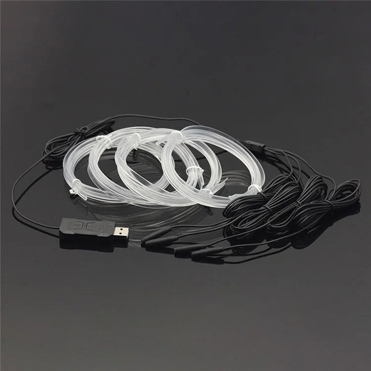 K44U Car Decoration LED Fiber Optic Strip Light Music Sync Ambient Lamp with APP Voice Remote Control