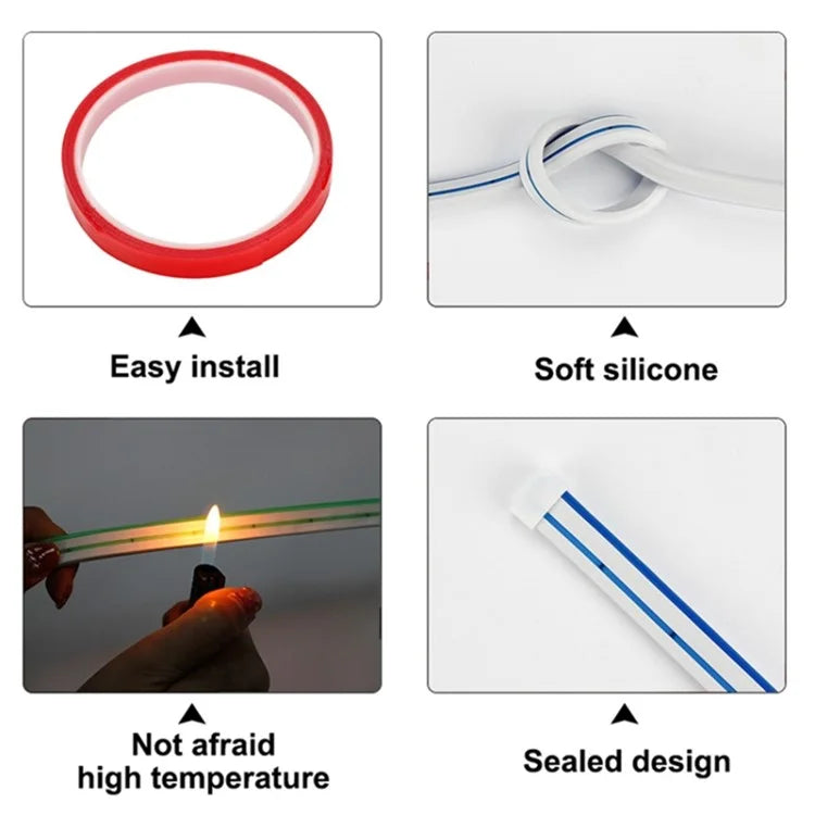 1.2m Car Hood PVC Silicone Flexible Decorative Light Super Bright Waterproof DRL Light Strip