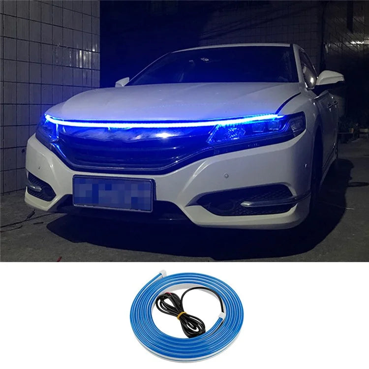 1.5m Car Hood PVC Silicone Waterproof DRL Light Strip Super Bright Flexible Decorative Light