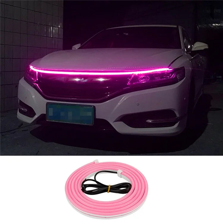 2m Car Hood Decorative DRL Light Strip PVC Silicone Flexible Waterproof Light Strip