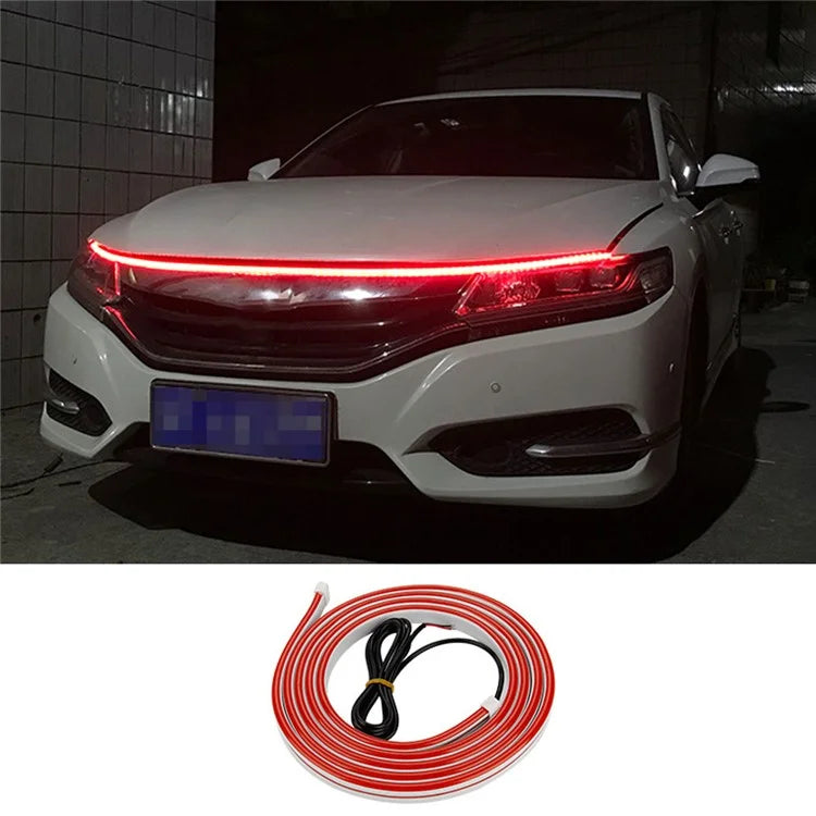 2m Car Hood Decorative DRL Light Strip PVC Silicone Flexible Waterproof Light Strip