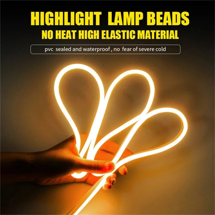 2m Car Hood Decorative DRL Light Strip PVC Silicone Flexible Waterproof Light Strip