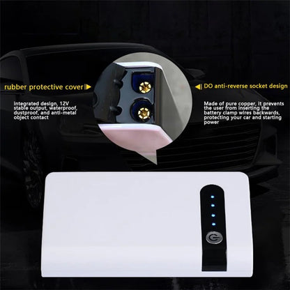 XLJ03 12V Car Emergency Starter Cell Phone Battery Charger Portable 12000mAh Power Bank with Flashlight, (EU Plug)