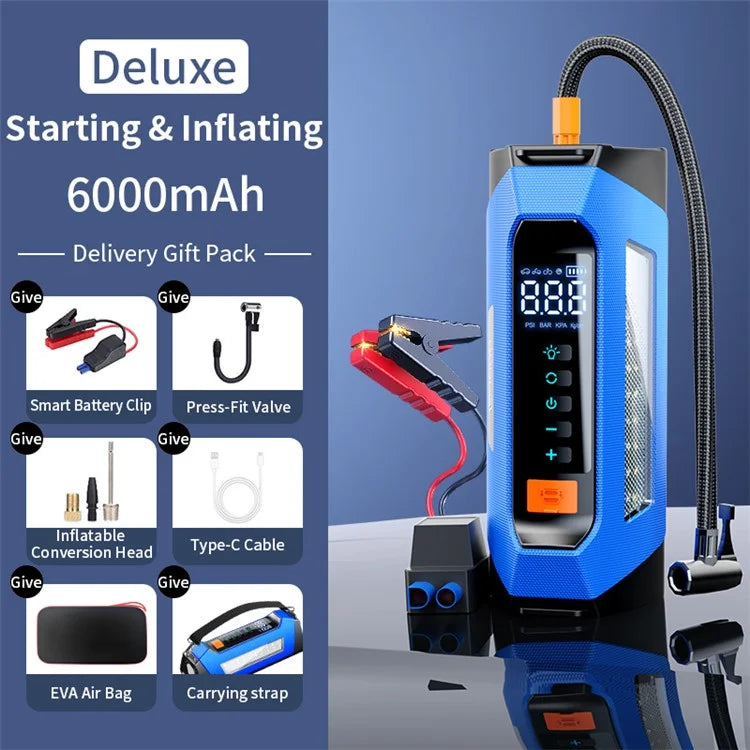 PS-219 All-in-One Emergency Start 6000mAh Battery Power Supply Vehicle Air Pump