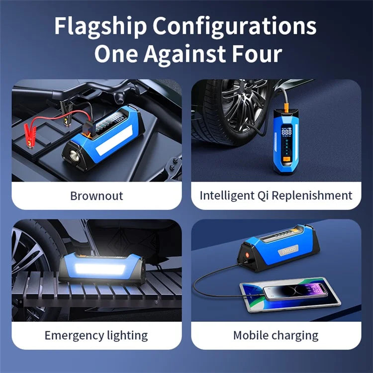 PS-219 All-in-One Emergency Start 6000mAh Battery Power Supply Vehicle Air Pump