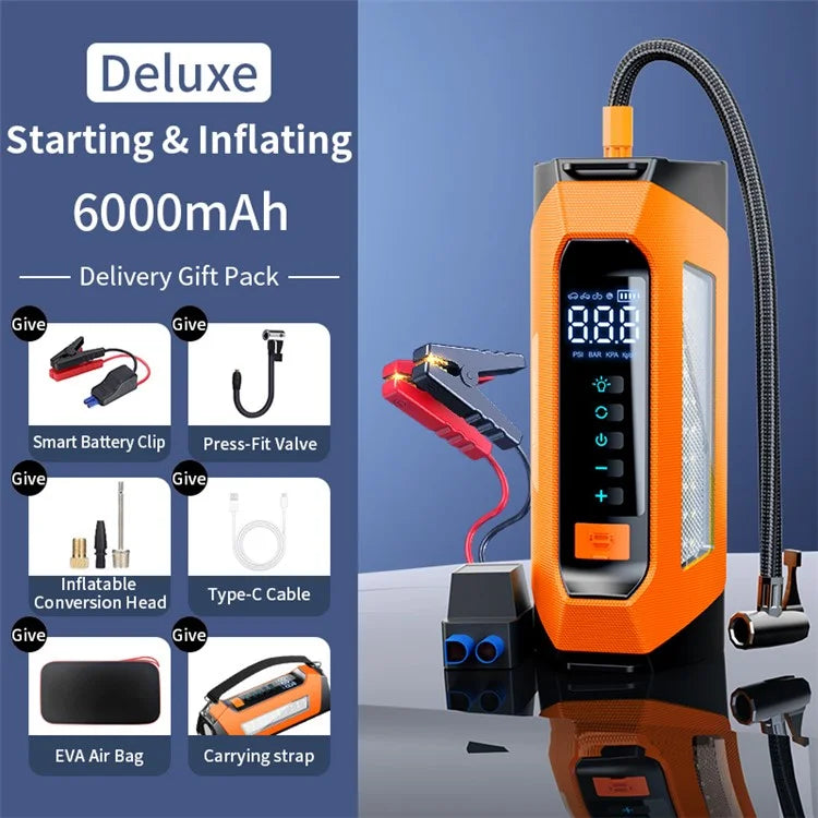 PS-219 All-in-One Emergency Start 6000mAh Battery Power Supply Vehicle Air Pump