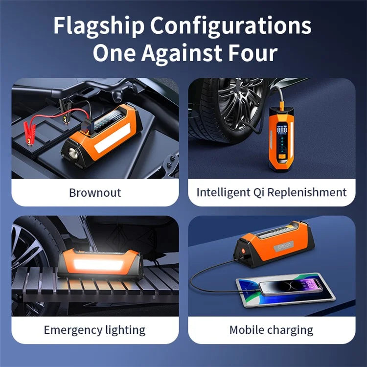 PS-219 All-in-One Emergency Start 6000mAh Battery Power Supply Vehicle Air Pump