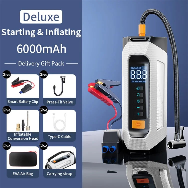 PS-219 All-in-One Emergency Start 6000mAh Battery Power Supply Vehicle Air Pump