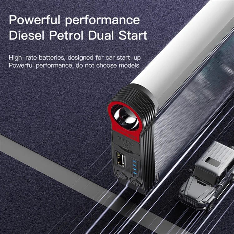 YESIDO YP36 Car Battery Jump Starter 10000mAh Portable Charger with Light Function