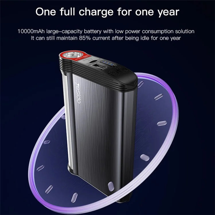 YESIDO YP36 Car Battery Jump Starter 10000mAh Portable Charger with Light Function