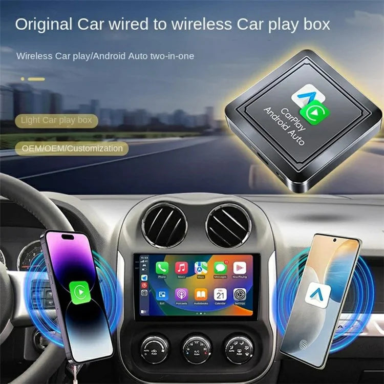 Q1S 2-in-1 Wired to Wireless Carplay Android Auto Adapter Bluetooth 5.0 Smart Box