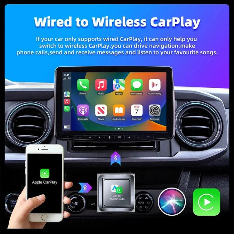 Q1S 2-in-1 Wired to Wireless Carplay Android Auto Adapter Bluetooth 5.0 Smart Box