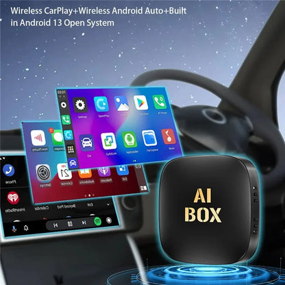 Android 13 Carplay Smart AI Box Wireless Carplay / Android Auto Adapter Built-In Netflix / Youtube, 2+32G