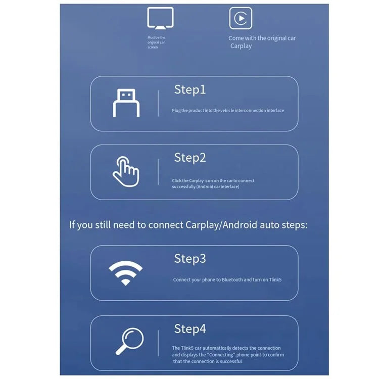 Android 13 2+16G Car AI Box Airplay Wireless Carplay Android Auto Dongle Built-In Netflix / Youtube Wired to Wireless Adapter