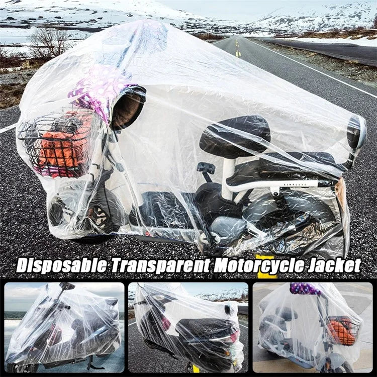 Disposable Transparent Motorcycle Cover Polyethylene Outdoor Anti-Sun Waterproof Anti-Dust Motorbike Cover