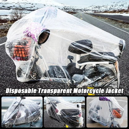 Disposable Transparent Motorcycle Cover Polyethylene Outdoor Anti-Sun Waterproof Anti-Dust Motorbike Cover