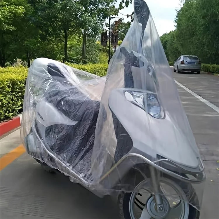 Disposable Transparent Motorcycle Cover Polyethylene Outdoor Anti-Sun Waterproof Anti-Dust Motorbike Cover
