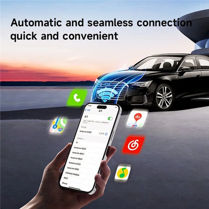 Wired to Wireless Carplay Adapter for iPhone Fast Connect Leather Coated Wireless Carplay Dongle