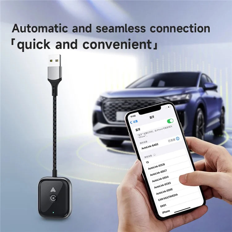 2 in 1 Carplay / Android Auto Wired to Wireless Adapter Bluetooth+Wifi Connection Converter