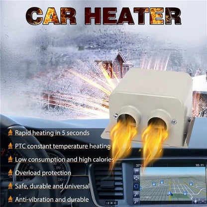 12V 600W Dual Hole Car Heater Window Defrosting Defogging Vehicle Interior PTC Heater