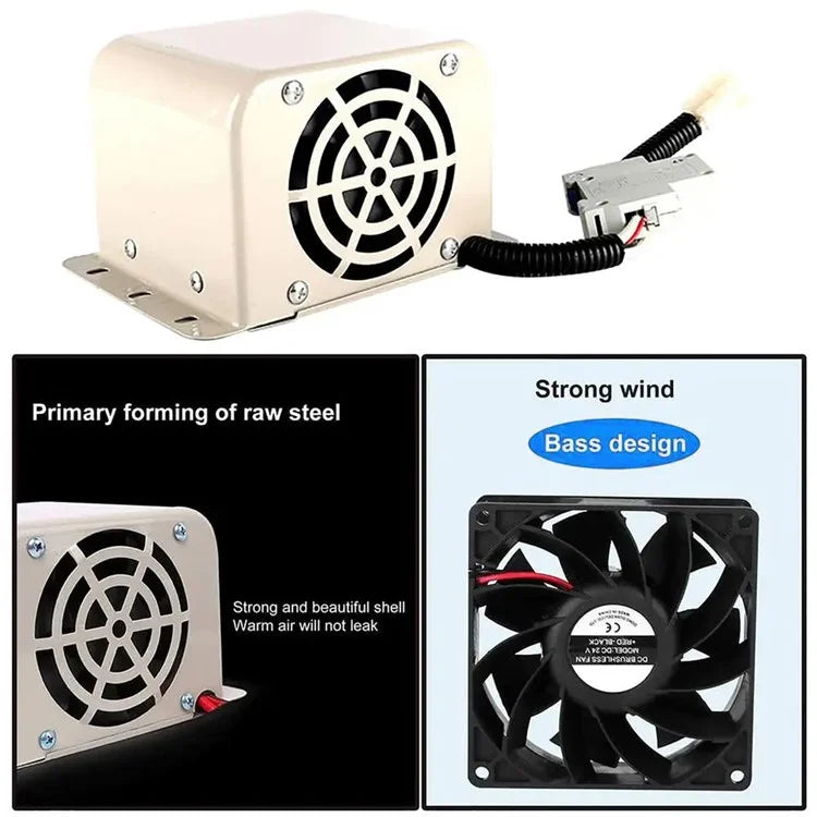 12V 600W Dual Hole Car Heater Window Defrosting Defogging Vehicle Interior PTC Heater