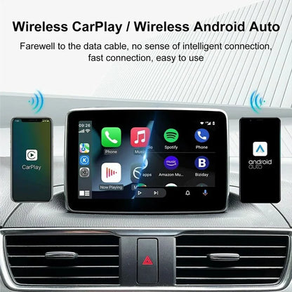 2-in-1 Android Auto and Carplay Adapter Wired to Wireless USB Smart Dongle