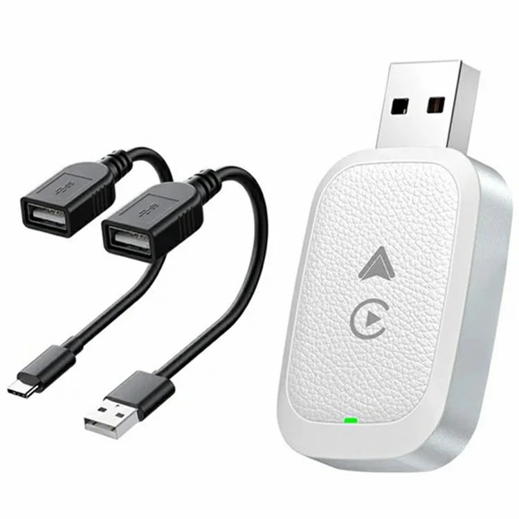 2-in-1 Android Auto and Carplay Adapter Wired to Wireless USB Smart Dongle