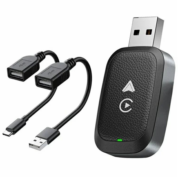2-in-1 Android Auto and Carplay Adapter Wired to Wireless USB Smart Dongle