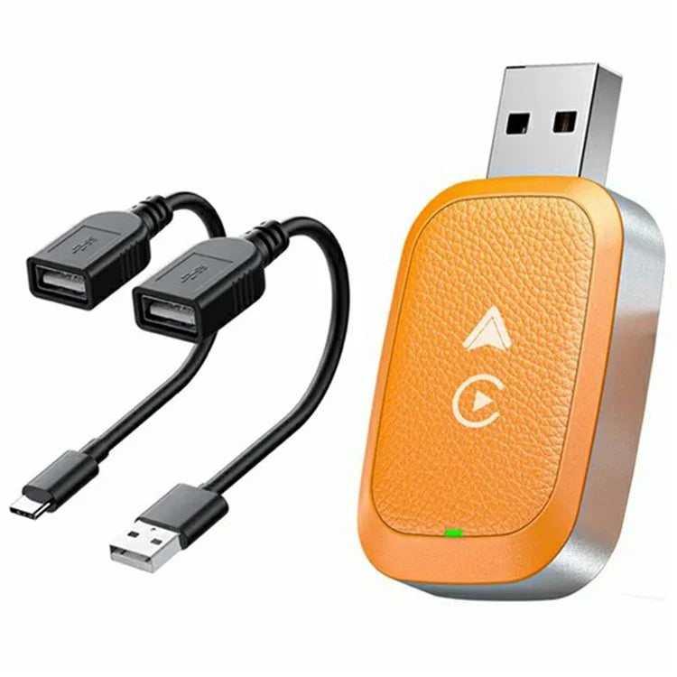 2-in-1 Android Auto and Carplay Adapter Wired to Wireless USB Smart Dongle