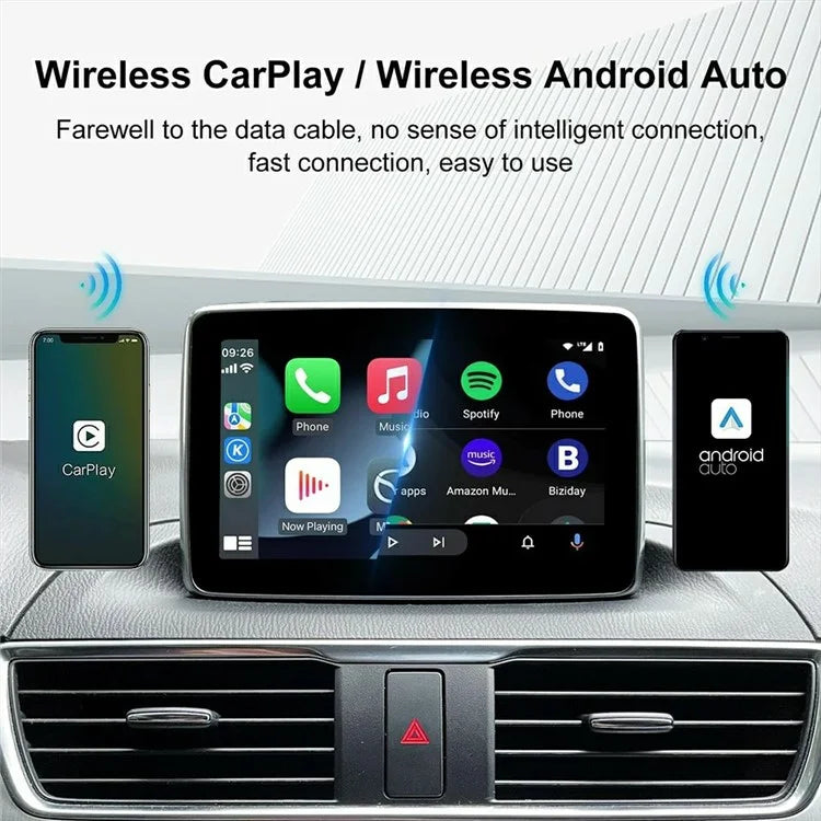 2-in-1 Android Auto and Carplay Adapter Wired to Wireless USB Smart Dongle