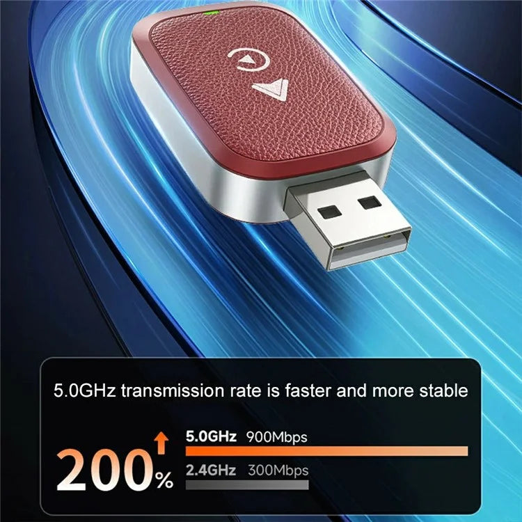 2-in-1 Android Auto and Carplay Adapter Wired to Wireless USB Smart Dongle