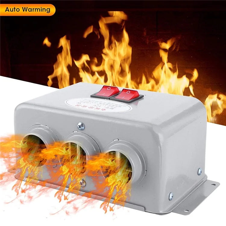 Three Hole Car Water Heater Window Defrosting Defogging Vehicle Heating Fan