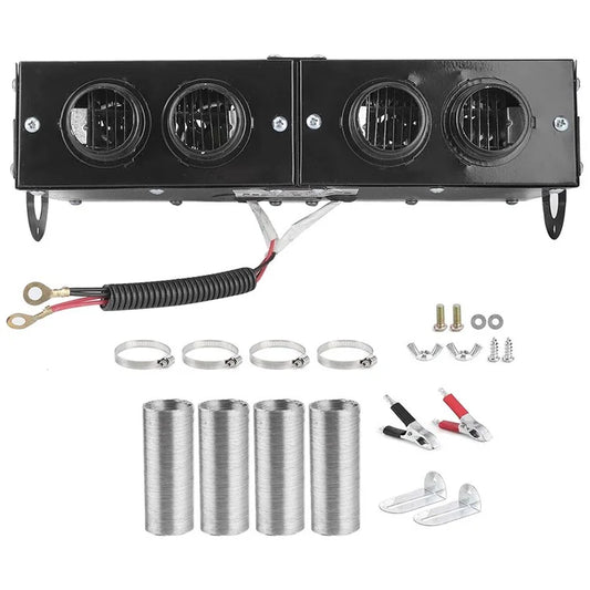 Four Hole Metal Car Interior Heater Window Defrosting Defogging Vehicle Heating Fan