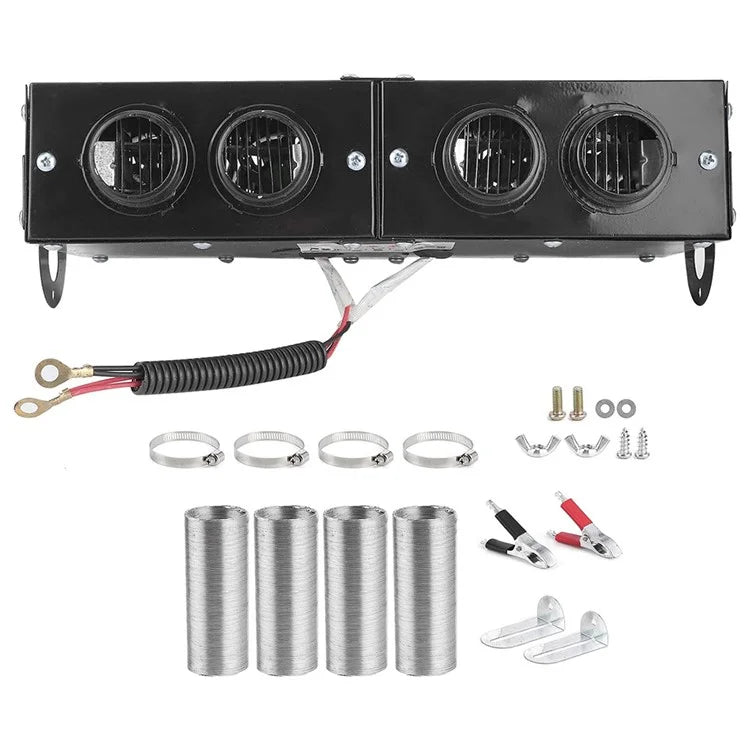 Four Hole Metal Car Interior Heater Window Defrosting Defogging Vehicle Heating Fan