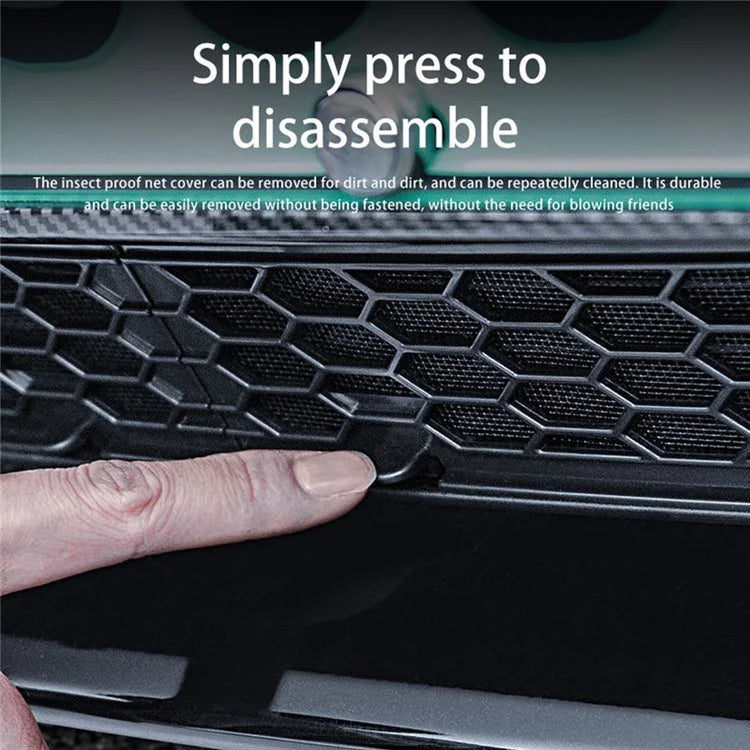 For Tesla Model 3 Car Front Bumper Grille Quick Release Button Design Insect Prevention Net