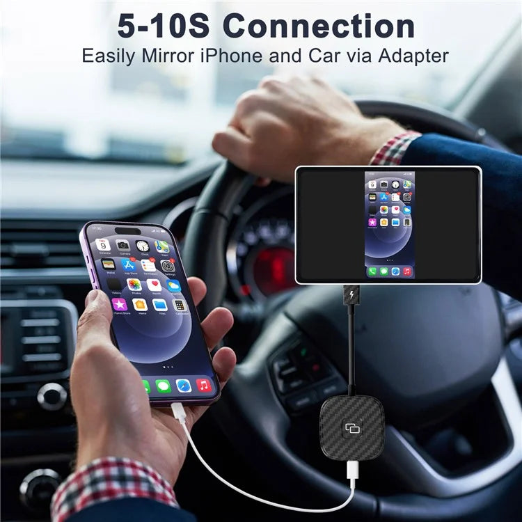THT-020-7 Car Mirror Adapter AI BOX for iPhone Carplay to Car Display Adapter with USB-C Adapter, Wired Carplay Mirror Dongle
