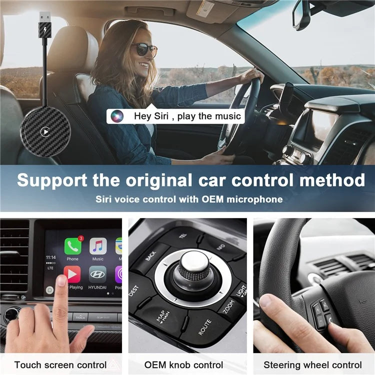 THT-020-5 Wireless CarPlay Adapter AI BOX CarPlay Dongle Wired to Wireless CarPlay Converter for Wired CarPlay Cars