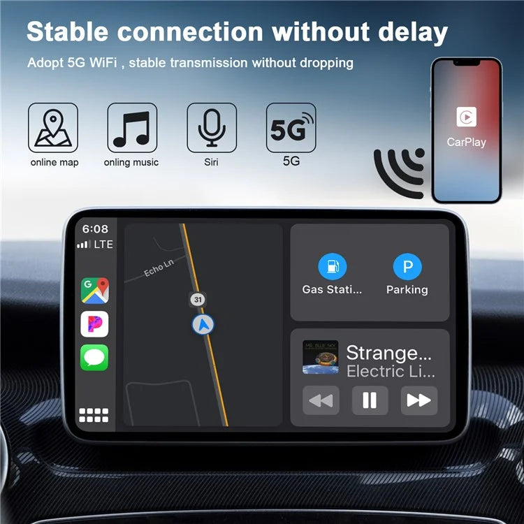 THT-020-5 Wireless CarPlay Adapter AI BOX CarPlay Dongle Wired to Wireless CarPlay Converter for Wired CarPlay Cars