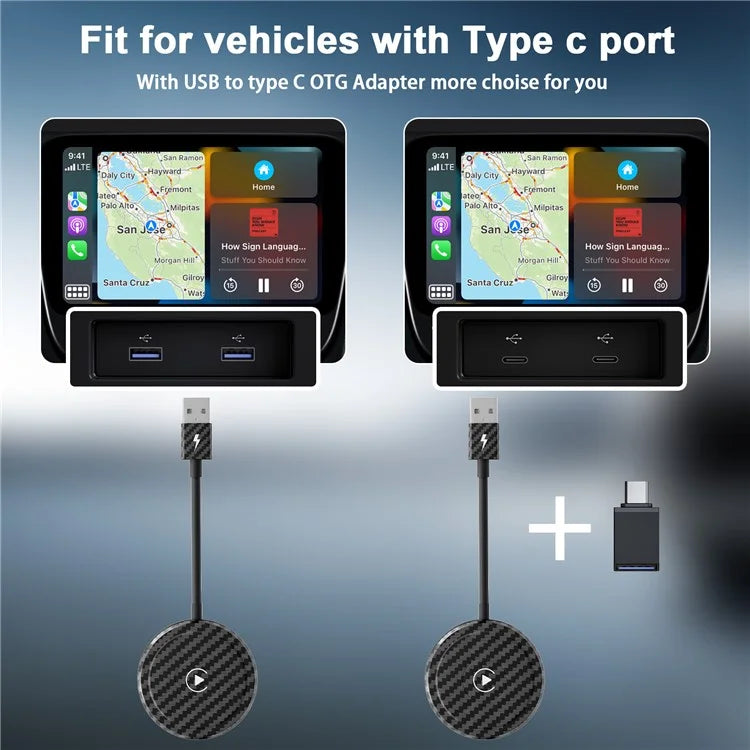 THT-020-5 Wireless CarPlay Adapter AI BOX CarPlay Dongle Wired to Wireless CarPlay Converter for Wired CarPlay Cars