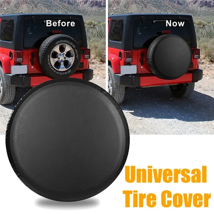 KG0167 14-Inch Litchi Texture Leather Car Tire Cover Wheel Protector for 24-26 Inch Tire