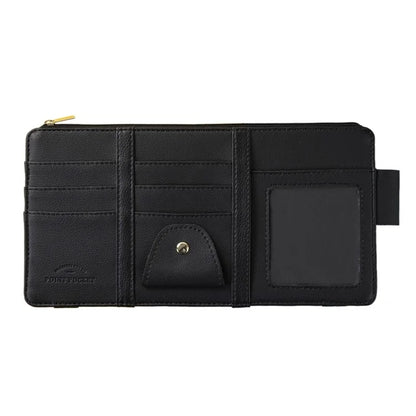 Car Sun Visor Zipper Pocket Storage Bag Microfiber Leather Cards Glasses Phone Holder Bag