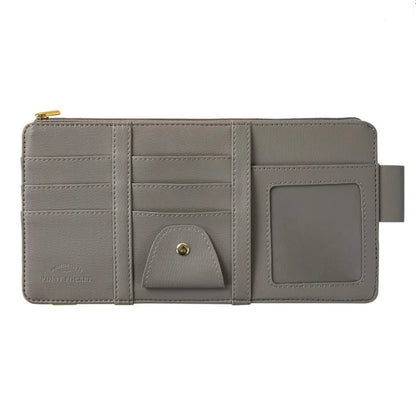 Car Sun Visor Zipper Pocket Storage Bag Microfiber Leather Cards Glasses Phone Holder Bag